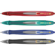 Pilot G-6 Retractable Gel-Ink Pens, Fine Point, Assorted, 4/Pack