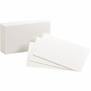 Plain White Index Cards, 3" x 5", 100-Pack