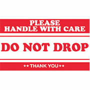 "Please Handle with Care Do Not Drop" Shipping Label, 3" x 5"