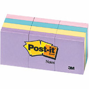 Post-it 1 1/2" x 2" Assorted Pastel Flat Notes