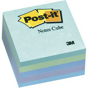 Post-it 3" x 3" Assorted Aquatic Memo Cube