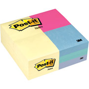 Post-it 3"x 3" Office Pack Flat Notes, Assorted Colors, 24 Pack