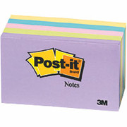 Post-it 3" x 5" Assorted Pastel Flat Notes