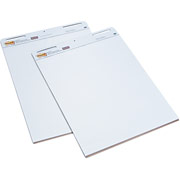 Post-it 30" x 25" White Self Stick Easel Pads With 1"  Blue Grid