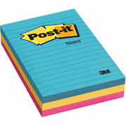 Post-it 4" x 6" Assorted Ultra Line-Ruled Flat Notes