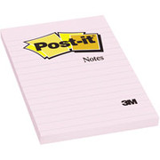 Post-it 4" x 6" Recycled Carnation Pink Line-Ruled Flat Notes
