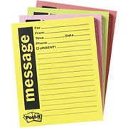 Post-it "Important Message" Telephone Message Pads, Assorted Neon Colors