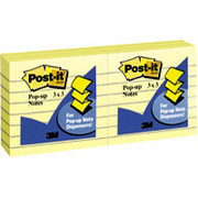 Post-it Pop-up Notes 3" x 3" Canary Yellow Line-Ruled, 6 Pack