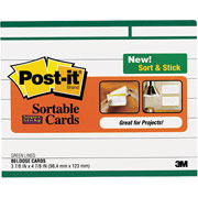 Post-it Sortable Cards, 4" x 5", Dark Green