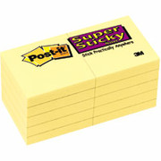 Post-it Super Sticky 2" x 2" Canary Yellow Notes, 10 Pack