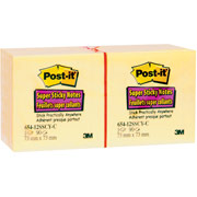 Post-it Super Sticky 3" x 3" Canary Yellow Notes, 24 Pack