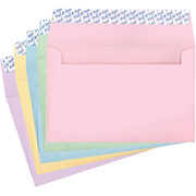 Pull & Seal Greeting Card Envelopes, Assorted Pastels