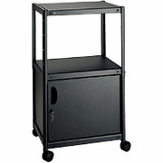 Quartet Five-in-One Adjustable-Height AV Cart with Cabinet