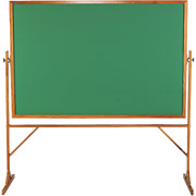 Quartet Reversible Chalkboards, Green Writing Surface, Oak Frame, 48" x 72"
