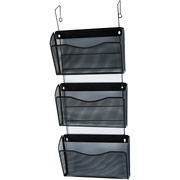 Rolodex Expressions Black Wire Mesh 3-Pocket Hanging Wall File, Letter-Size