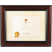 Rosewood Document Frame With Black Accent, 8 1/2 x 11