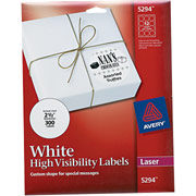 Round Specialty Laser Printer Labels, 2-1/2" Diameter, White, 300/Pack