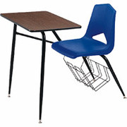 Royal Seating 1401 Combo Study Desk, 18" Height/Blue Walnut Chrome