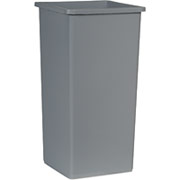 Rubbermaid Untouchable Plastic Waste Receptacle, Gray,  23 Gallons, 28"H