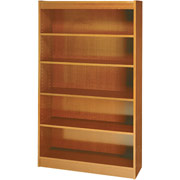 SAFCO Workspace Square Edge Veneer 5 Shelf Bookcase, Medium Oak