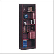 SAFCO Workspace Veneer Baby 24" Wide Bookcase, Mahogany, 6-Shelf