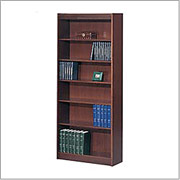 SAFCO Workspace Veneer Baby 30" Wide Bookcase, Mahogany, 6-Shelf