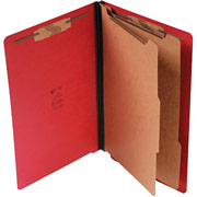 SJ Paper 100% Recycled End-Tab Classification Folder, Legal, Red, Each