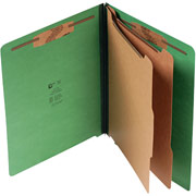 SJ Paper 100% Recycled End-Tab Classification Folder, Letter, Green, Each