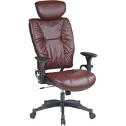 SPACE 2900 Series Leather Manager's Chair with Headrest, Burgundy