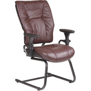 SPACE 2900 Series Leather Seat with Sled Base, Burgundy
