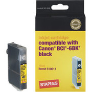 STAPLES Black Ink Cartridge Compatible with Canon BCI-6Bk