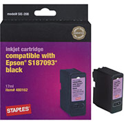 STAPLES Black Ink Cartridge Compatible with Epson S187093-S