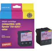 STAPLES Color Ink Cartridge Compatible with Epson T014201