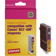 STAPLES Magenta Ink Cartridge Compatible with Canon BCI-6M