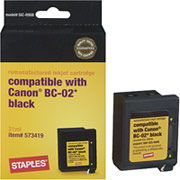 STAPLES Remanufactured Black Ink Cartridge Compatible with Canon BC-02
