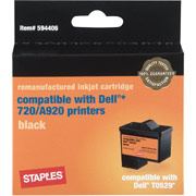 STAPLES Remanufactured Black Ink Cartridge Compatible with Dell T0529
