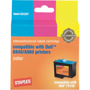 STAPLES Remanufactured Color Ink Cartridge Compatible with Dell 7Y745