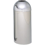 Safco 15 Gallon Recycled Dome Receptacles with Open Top, Chrome