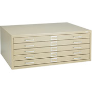 Safco 5-Drawer Steel Flat File Only, 16 1/2"H x 40 3/8"W x 29 3/8"D