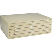 Safco 5-Drawer Steel Flat File Only, 16 1/2"H x 46 3/8"W x 35 3/8"D