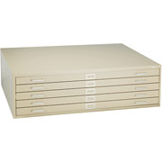 Safco 5-Drawer Steel Flat File Only, 16 1/2"H x 53 3/8"W x 41 3/8"D