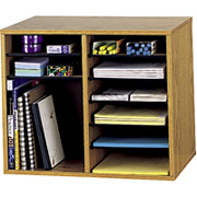 Safco Adjustable Wood Literature Organizer, 12 Compartments