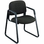 Safco Cava Collection Sled-Base Guest Chairs, Black