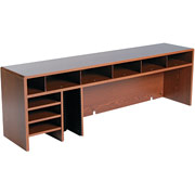 Safco High-Clearance Wood Desktop Organizer, Medium Oak, 5 Dividers
