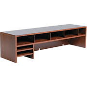 Safco Low-Profile Wood Desktop Organizer, Medium Oak, 4 Dividers