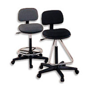 Safco Precision Drafting Swivel Stool with Teardrop Footrest, Black