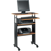 Safco Stand-up 35"-49" Adjustable Height Workstation, Cherry