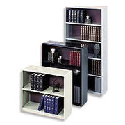 Safco Value Mate Baked Enamel Finish on Steel Bookcase, Gray, 5-Shelf, 67"H x 31 3/4"W x 13 1/2"D