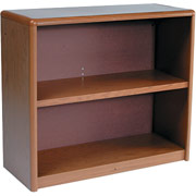 Safco Value Mate Steel Bookcase, Medium Oak on Steel, 2 Shelves, 28"H x 31 3/4"W x 13 1/2"D