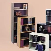 Safco Value Mate Steel Bookcase, Medium Oak on Steel, 3 Shelves, 41"H x 31 3/4"W x 13 1/2"D